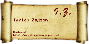 Imrich Zajzon névjegykártya